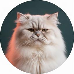 Gato persa tranquilo con pelaje brillante después de una sesión de deslanado en Mula